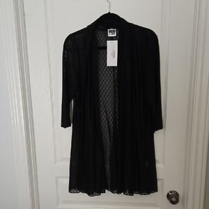 Black Long-Sleeve Robe Jacket